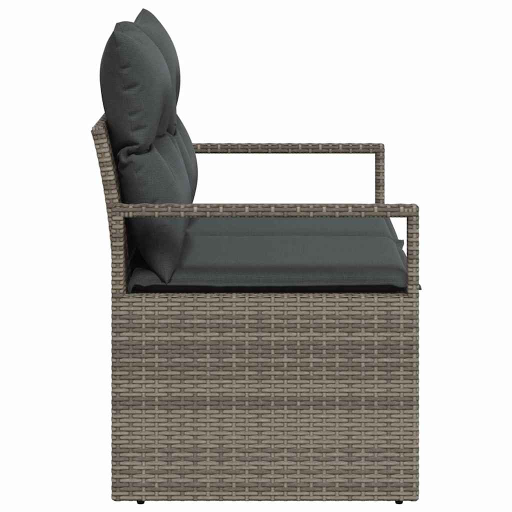 Gartensofa mit Kissen Grau 120 x 62 x 69cm Poly-Rattan